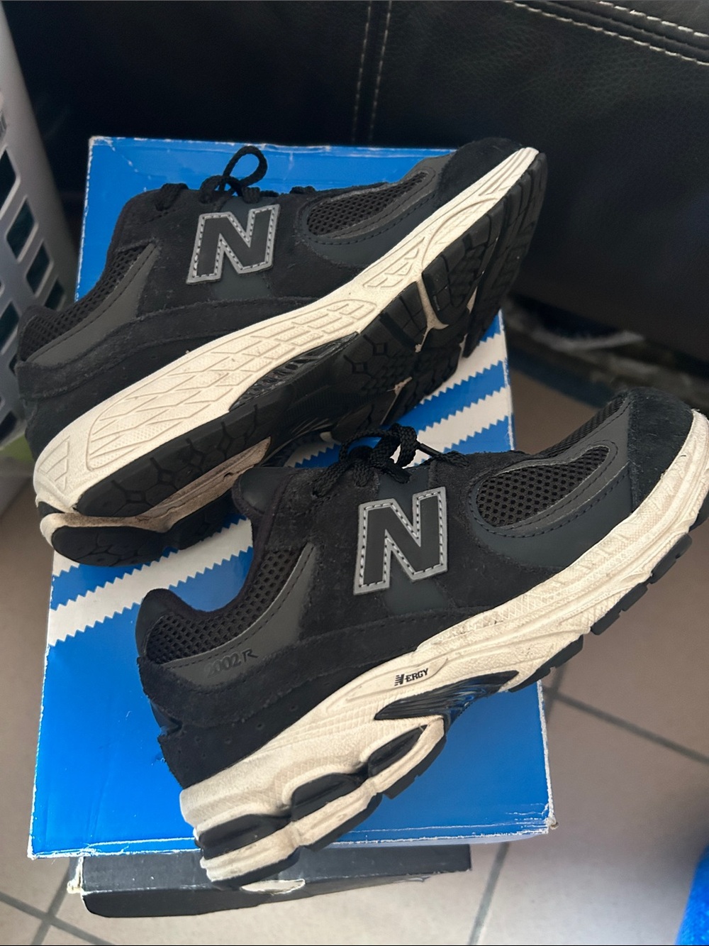 New Balance Kids Black and White Running Sneakers
